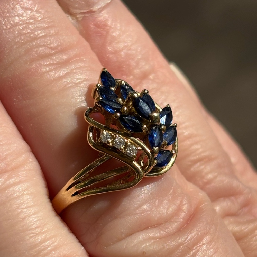 HOLD for morr790 14k Sapphire Diamond Ring NFS - Picture 9 of 16